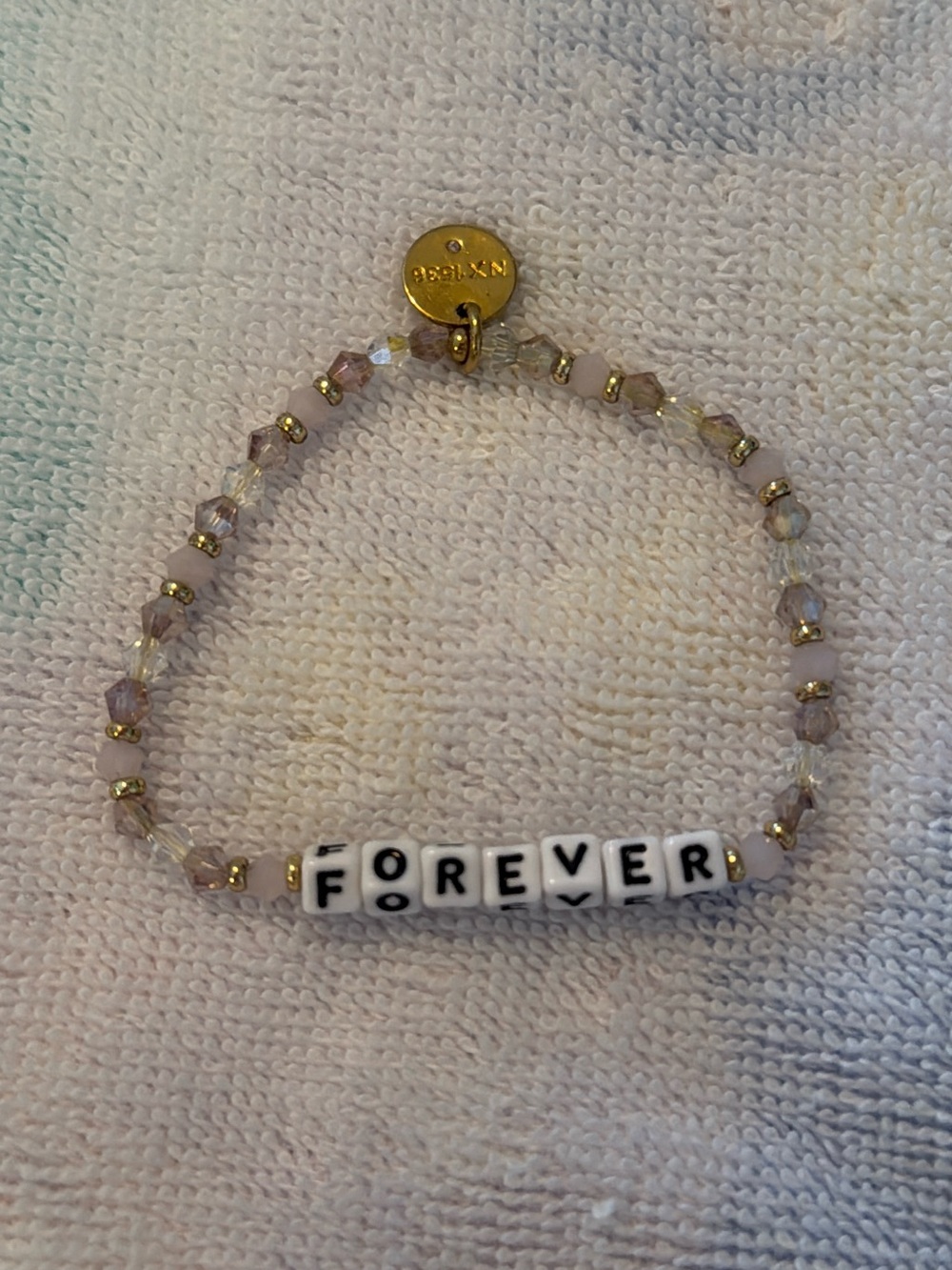 Forever Little Words Project Bracelet with Gold Accents